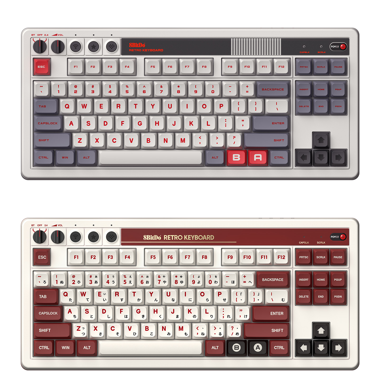 8BitDo N Edition (top) and Fami Edition (bottom)