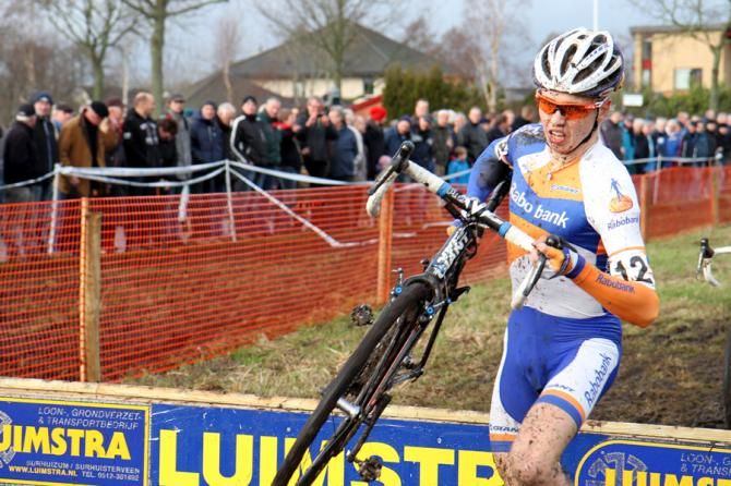 Gert-jan Bosman (Rabobank) races in Surhuisterveen