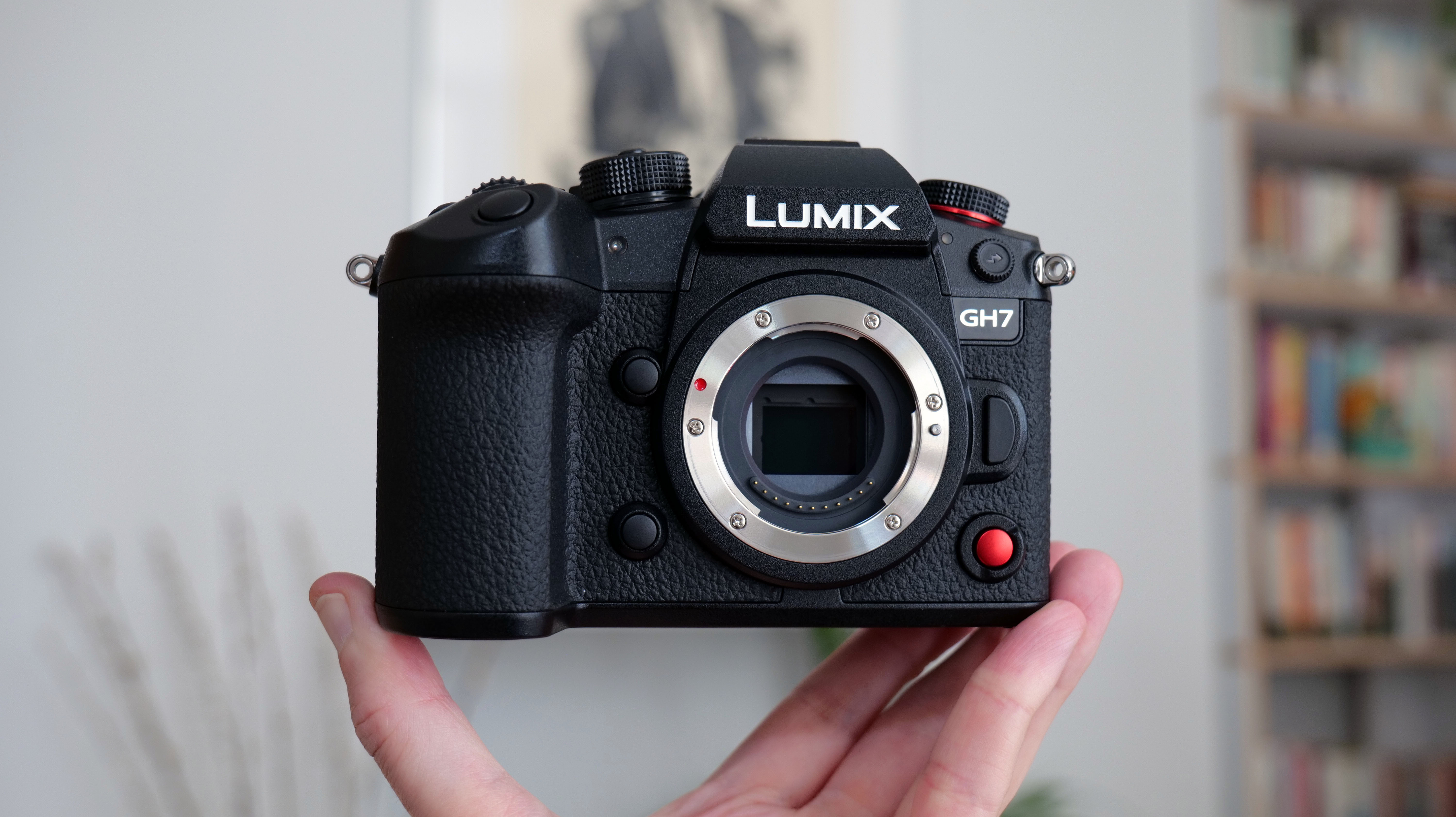 Panasonic Lumix GH7 camera in the hand