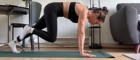 Jade Harmony Yoga Mat being tested by Live Science writer Sam Hopes