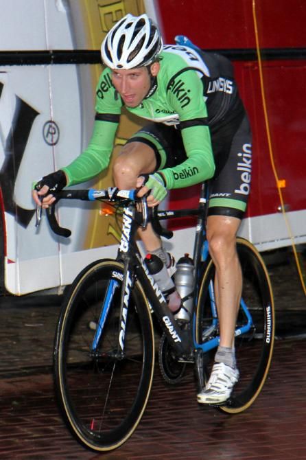 Bauke Mollmea (Belkin) off the front at the Profronde van Surhuisterveen criterium