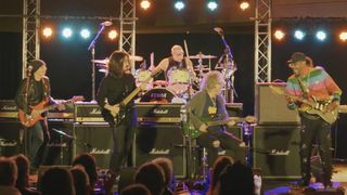 Joe Satriani, Mateus Asato, Steve Lukather and Eric Gales on stage