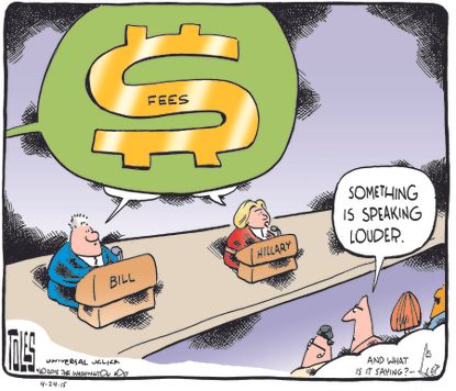
Political cartoon U.S. Clinton fees
