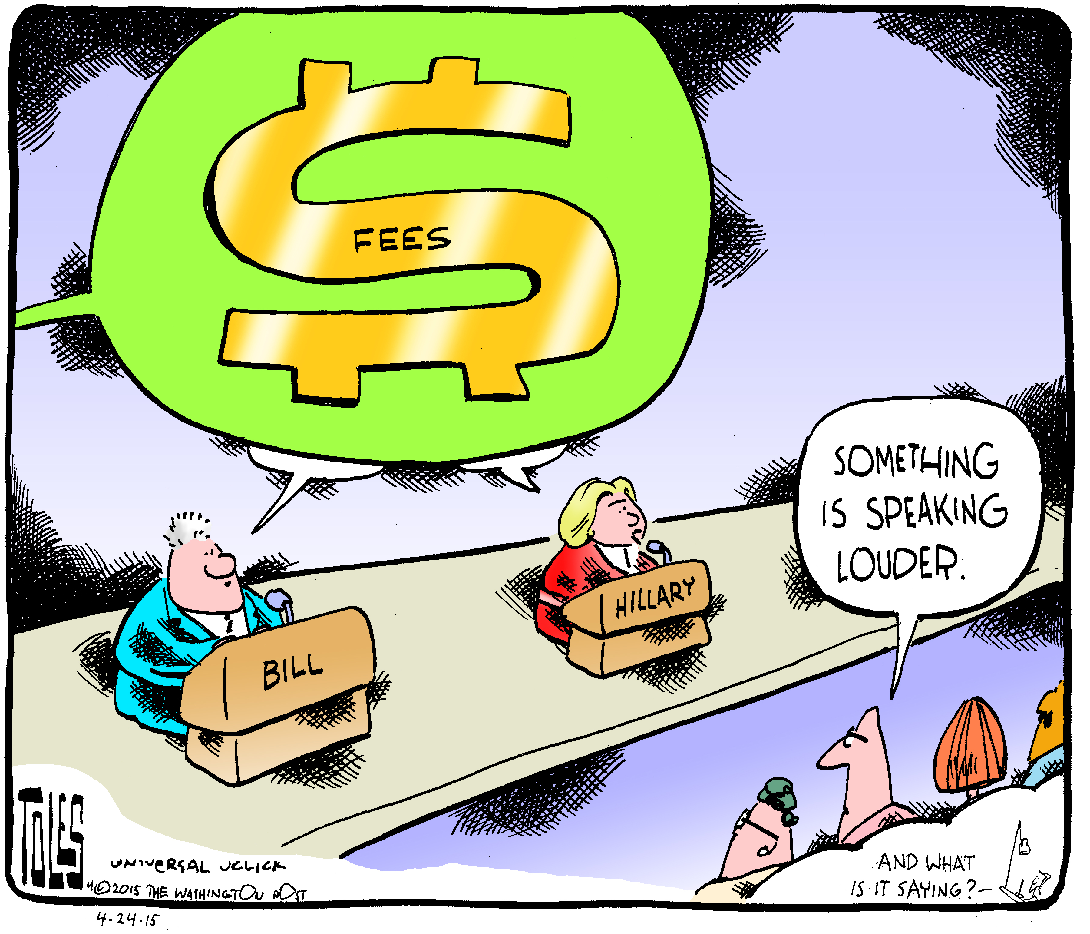 Political cartoon U.S. Clinton fees
