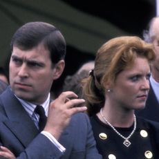 Former Prince Andrew and Sarah Ferguson at the World Wildlife Fund Benefit on September 19, 1987 at the Greenwich Polo Club in Connecticut