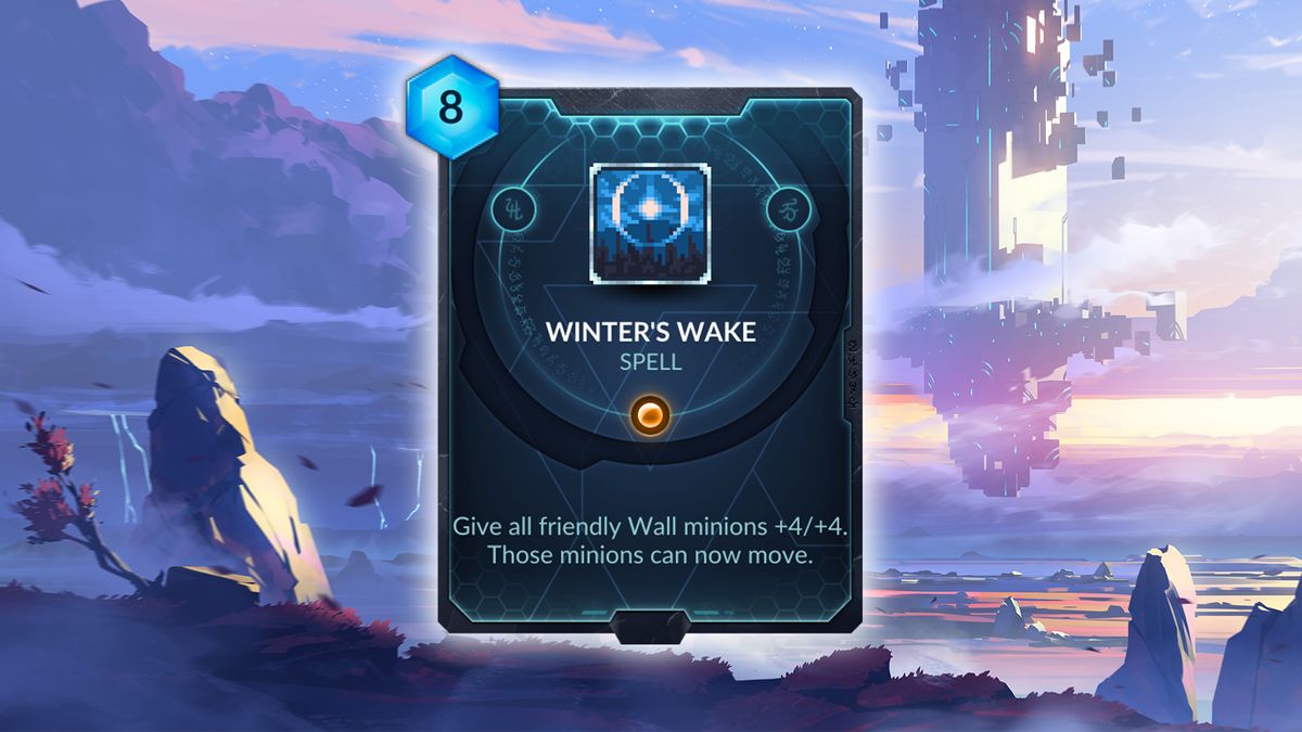 Winter's Wake (Vanar) &mdash; The Ents are going to war! Well, the ice walls are. Counterplay's Emil Anticevic pointed out that walls have always had the ability to attack, and now they have the means to really hit hard. Its high mana cost and need for a board full of walls to really be effective could keep it from seeing play, but regardless I love the image of an army of walls suddenly rising up to fight.