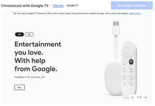 A screenshot of the Chromecast with Google TV product page.