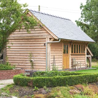 wooden home office in garden