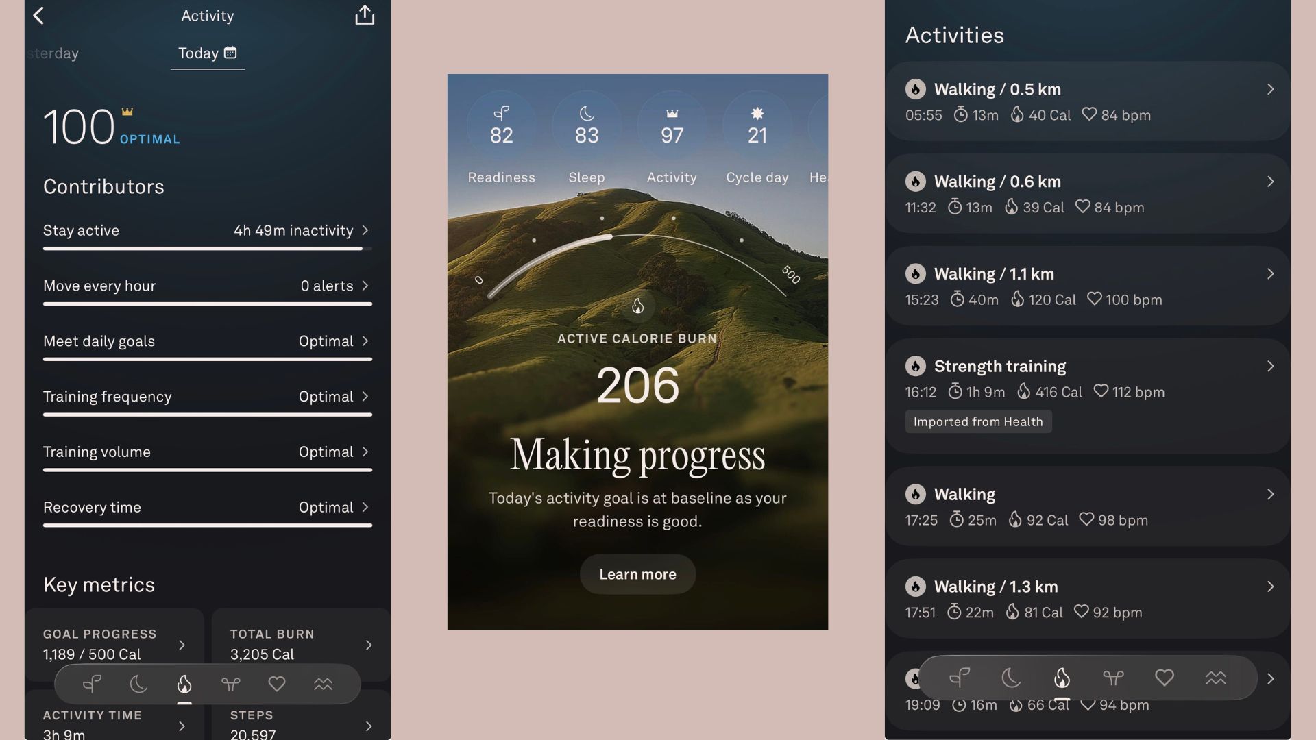 Grace Walsh workout data for Oura Ring 4