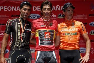 The men's road race podium