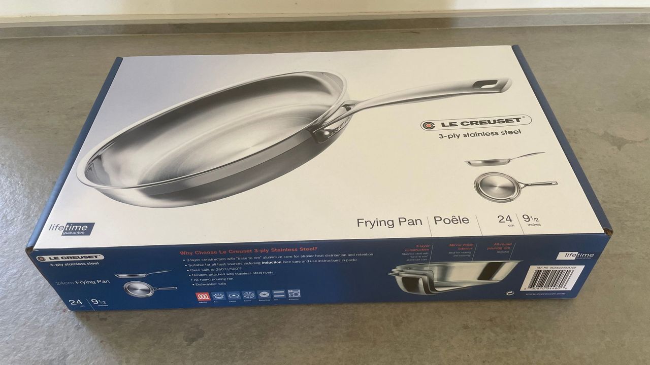Le Creuset Stainless Steel Pan being tested in the kitchen