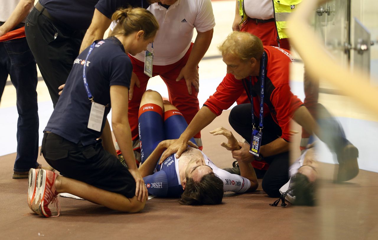 A crash for Andy Tennant ended the hopes of the Great Britain men