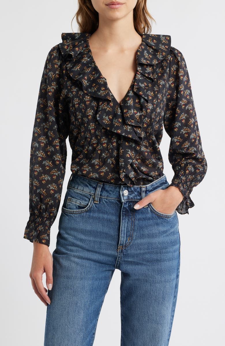 Hardy Ruffle Pintuck Organic Cotton Top