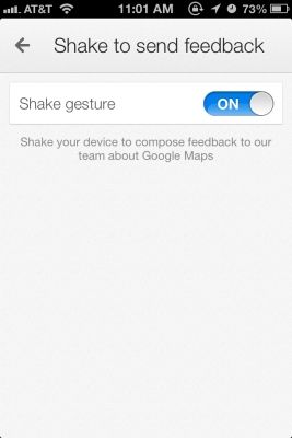 Shake feature in Google Maps for iOS