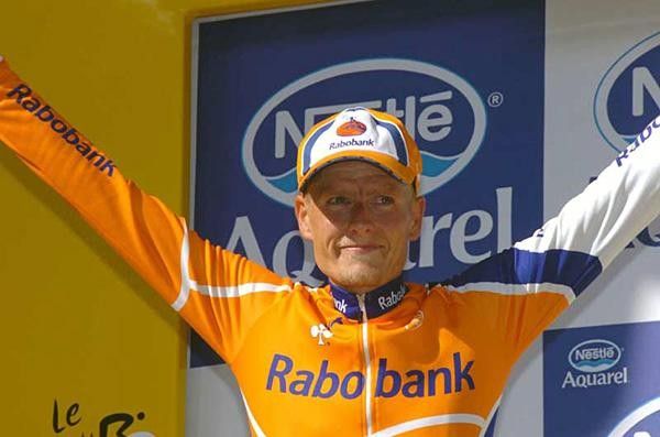 Michael Rasmussen (Rabobank) on stage as the winner