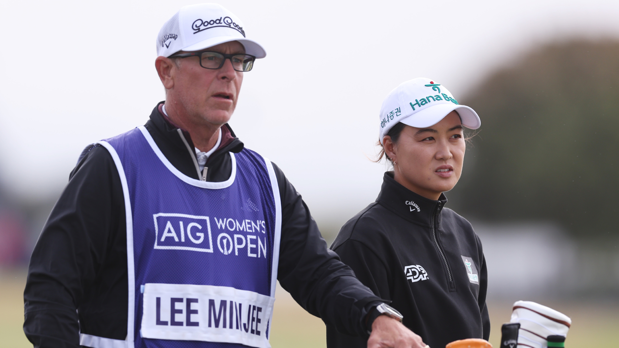 Minjee Lee and her caddie at the AIG Women's Open