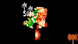 Mario defeats Bowser in the original Super Mario Bros