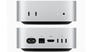 Apple Mac Mini M4 front and back views