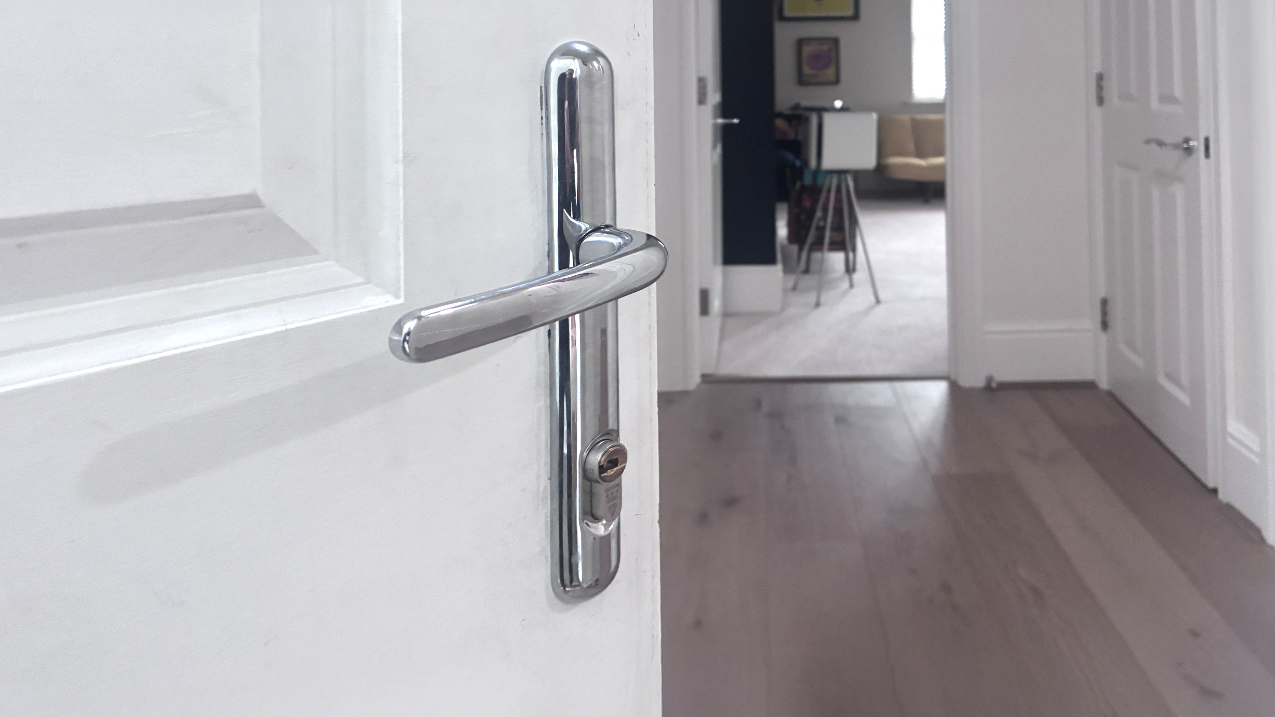 Ultion Nuki smart lock installed on exterior of door