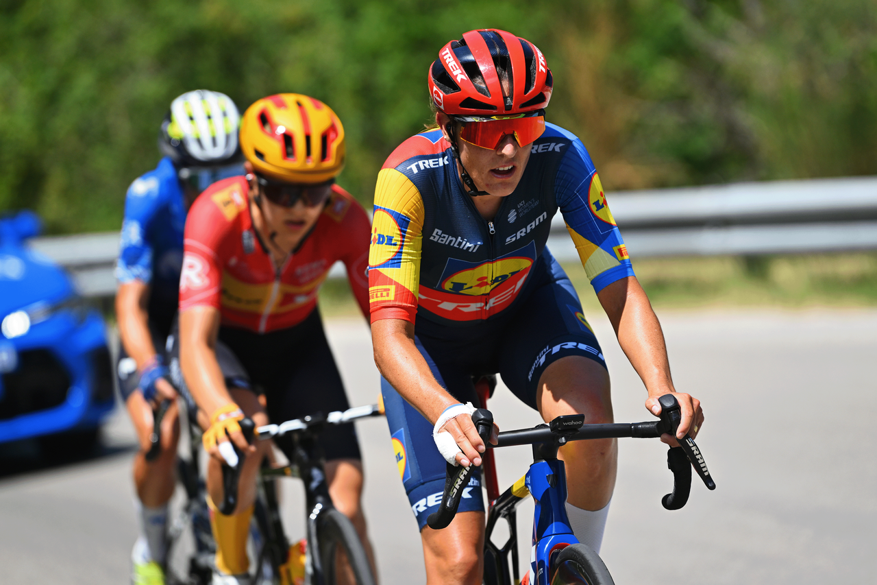Lucinda Brand in one of stage 8's early breaks at the Giro d'Italia Women