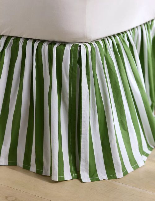 Maeve Cotton Striped Ruffle Printed Bed Skirt