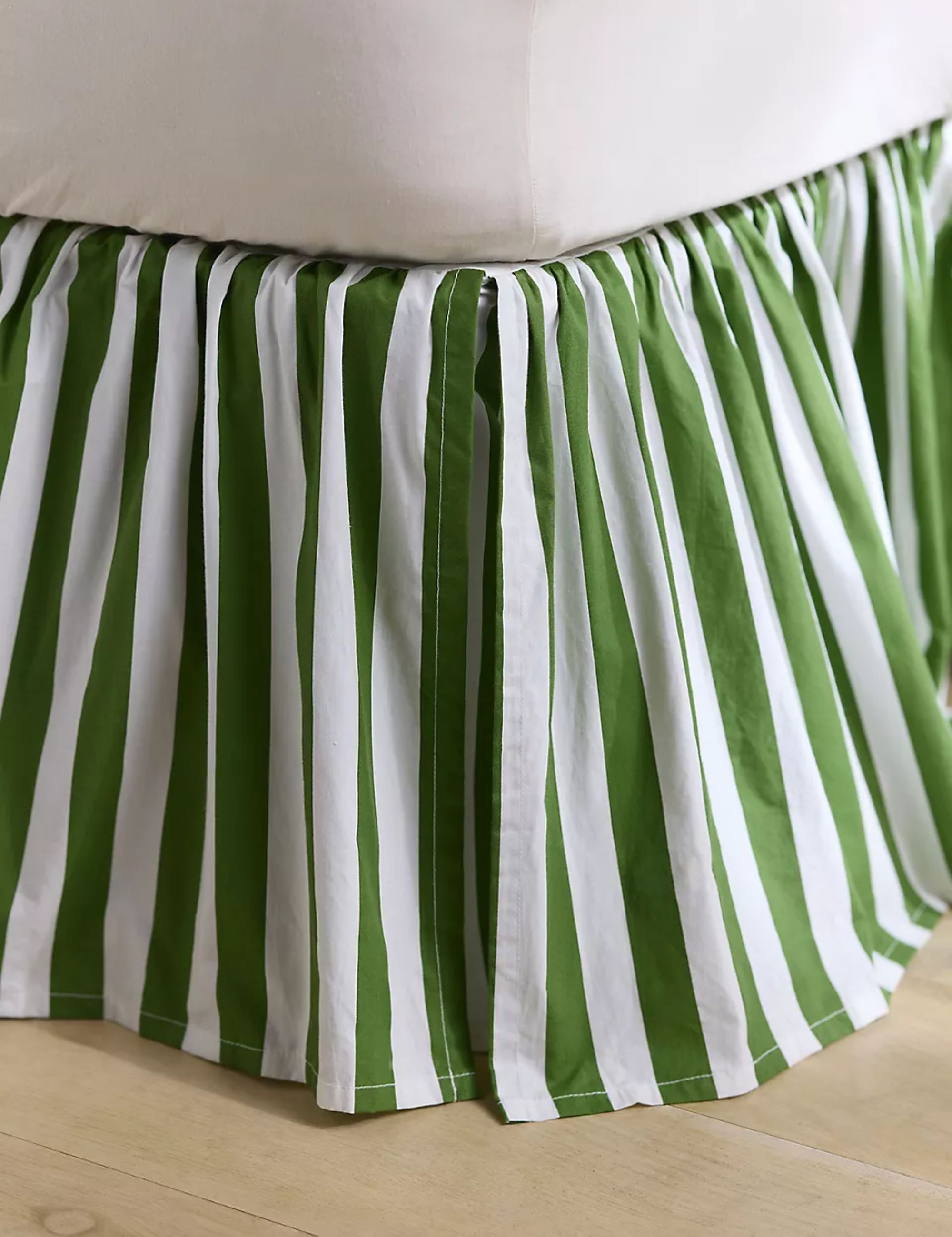 Maeve Cotton Striped Ruffle Printed Bed Skirt