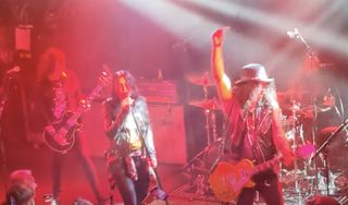 Slash (right) performs with the band Dorothy at The Troubadour in Los Angeles on March 31, 2023