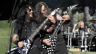 Machine Head’s Robb Flynn and Phil Demmell onstage in 2011