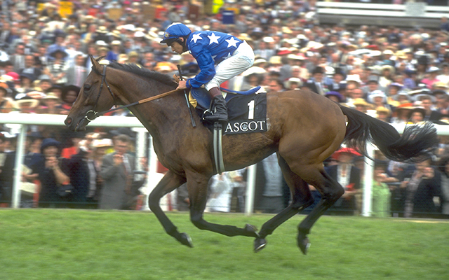 Willie Carson riding in the 1996 Royal Ascot.