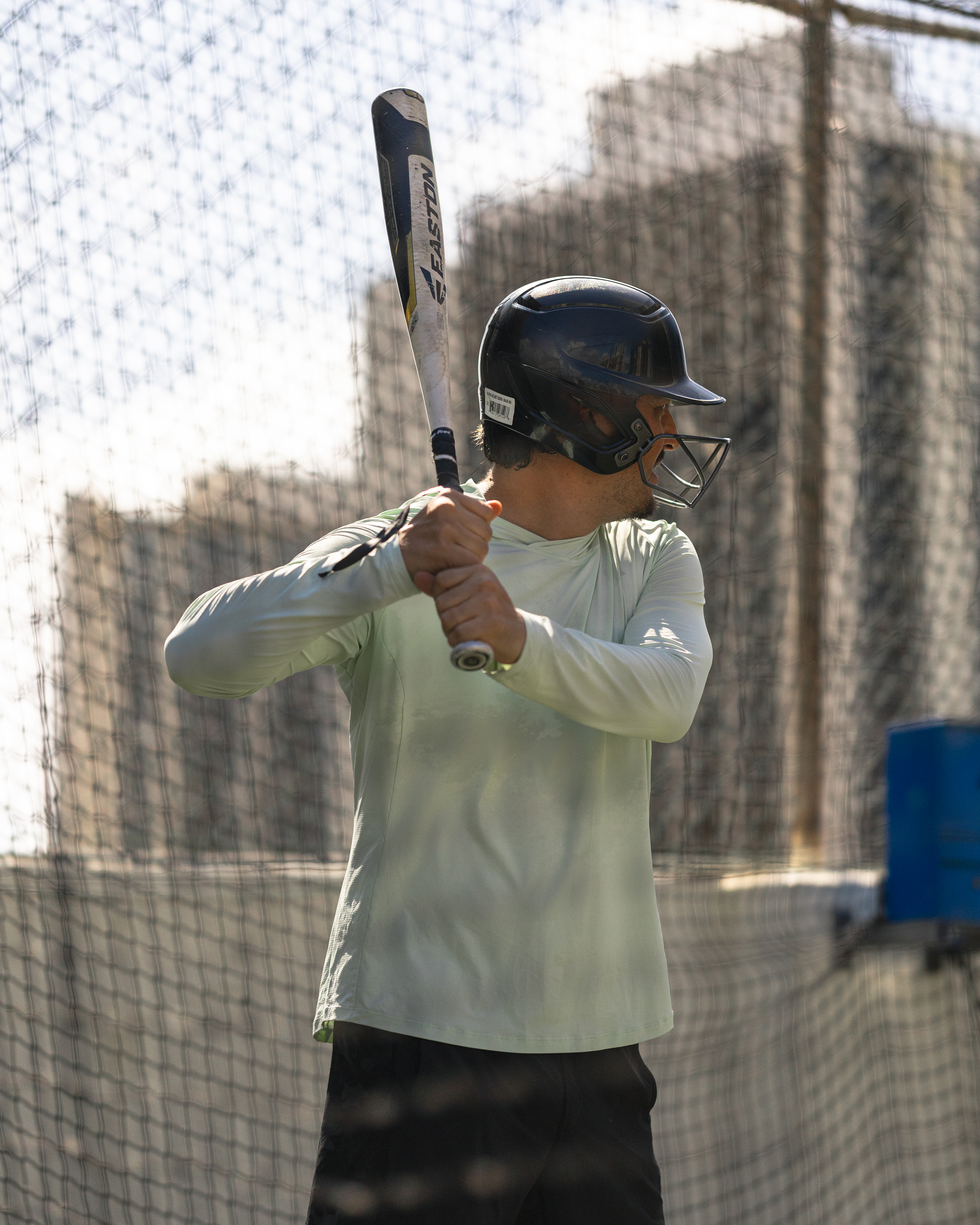 A man prepares to hit a ball inside the batting cages at &amp;lsquo;Alohilani Resort