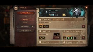 Diablo Immortal leveling - battle pass ready to claim rewards