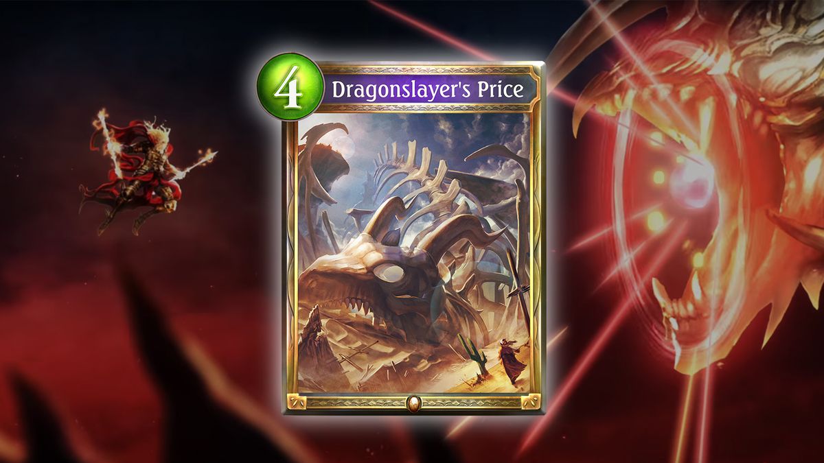 Dragonslayer's Price (Dragoncraft), Ability text &mdash; Discard your hand. Then deal 5 damage to all followers.
