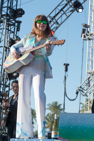Best Coachella Fashion Looks | Jenny Lewis performs on stage at 2015 Coachella Valley Music and Arts Festival at The Empire Polo Club on April 12, 2015 in Indio, California