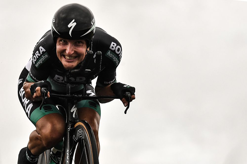 Lukas Postlberger rides during the 20th stage time trial at the Tour de France