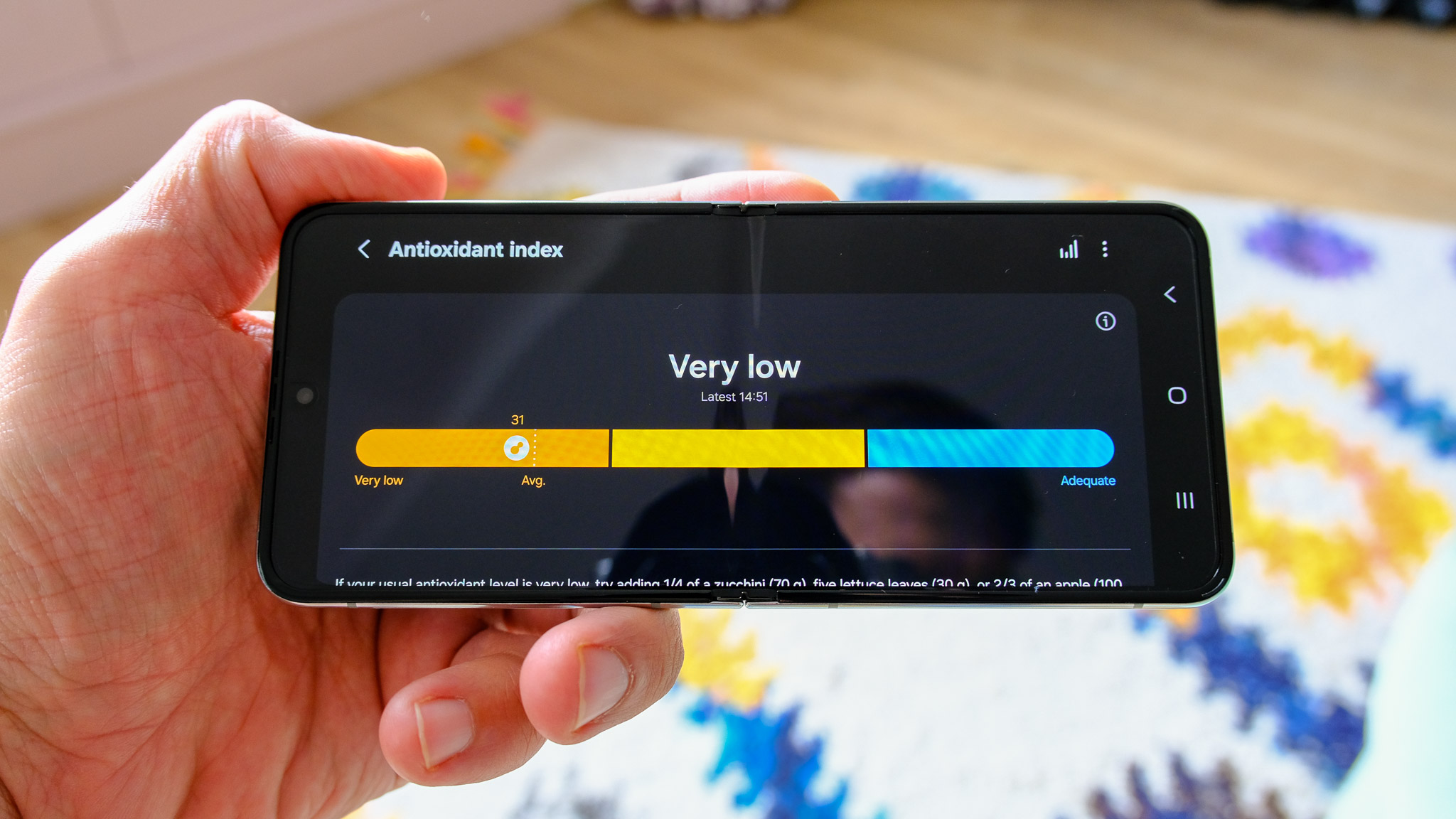 Samsung Galaxy Watch 8 Classic Antioxidant Index feature in use