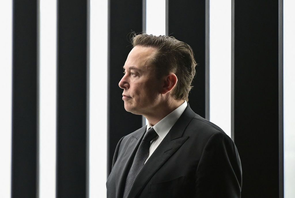 A photograph of Tesla CEO Elon Musk, pictured at the Tesla &quot;Gigafactory&quot; in Gruenheide near Berlin.