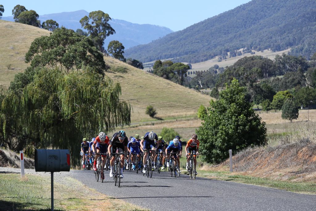 Luke Rowe launching his move from the peloton to initiate the breakway