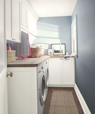 blue utility room