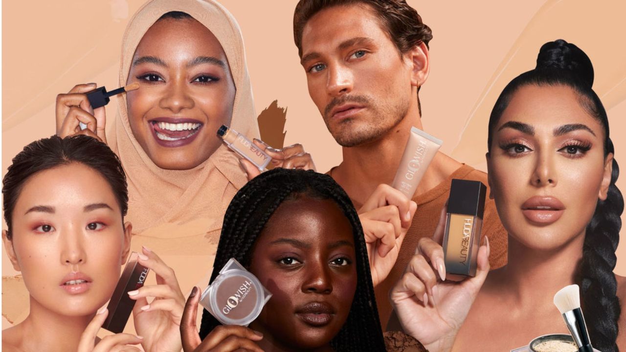 Huda Beauty Black Friday - images of Huda Beauty models holding huda beauty products