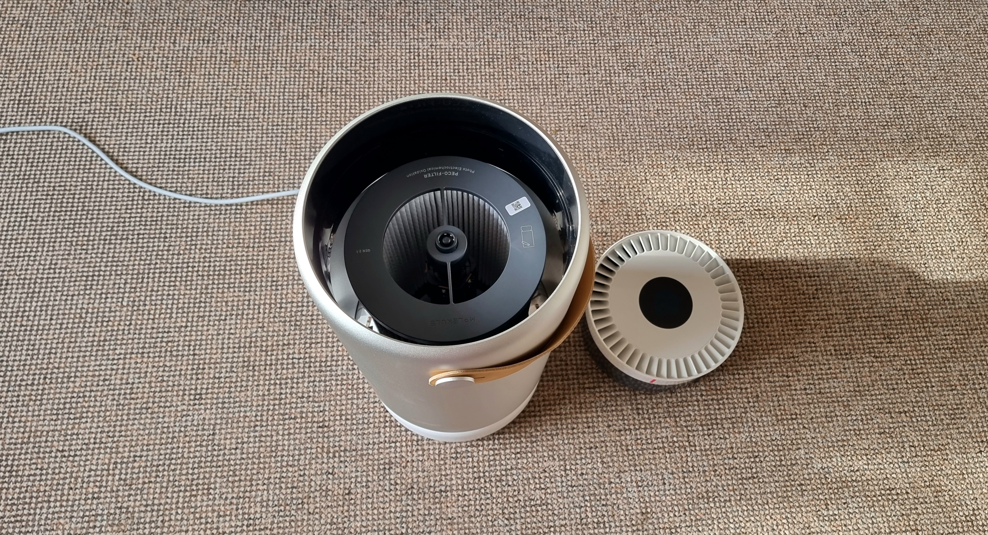 The Molekule Air Pro air purifier, disassembled