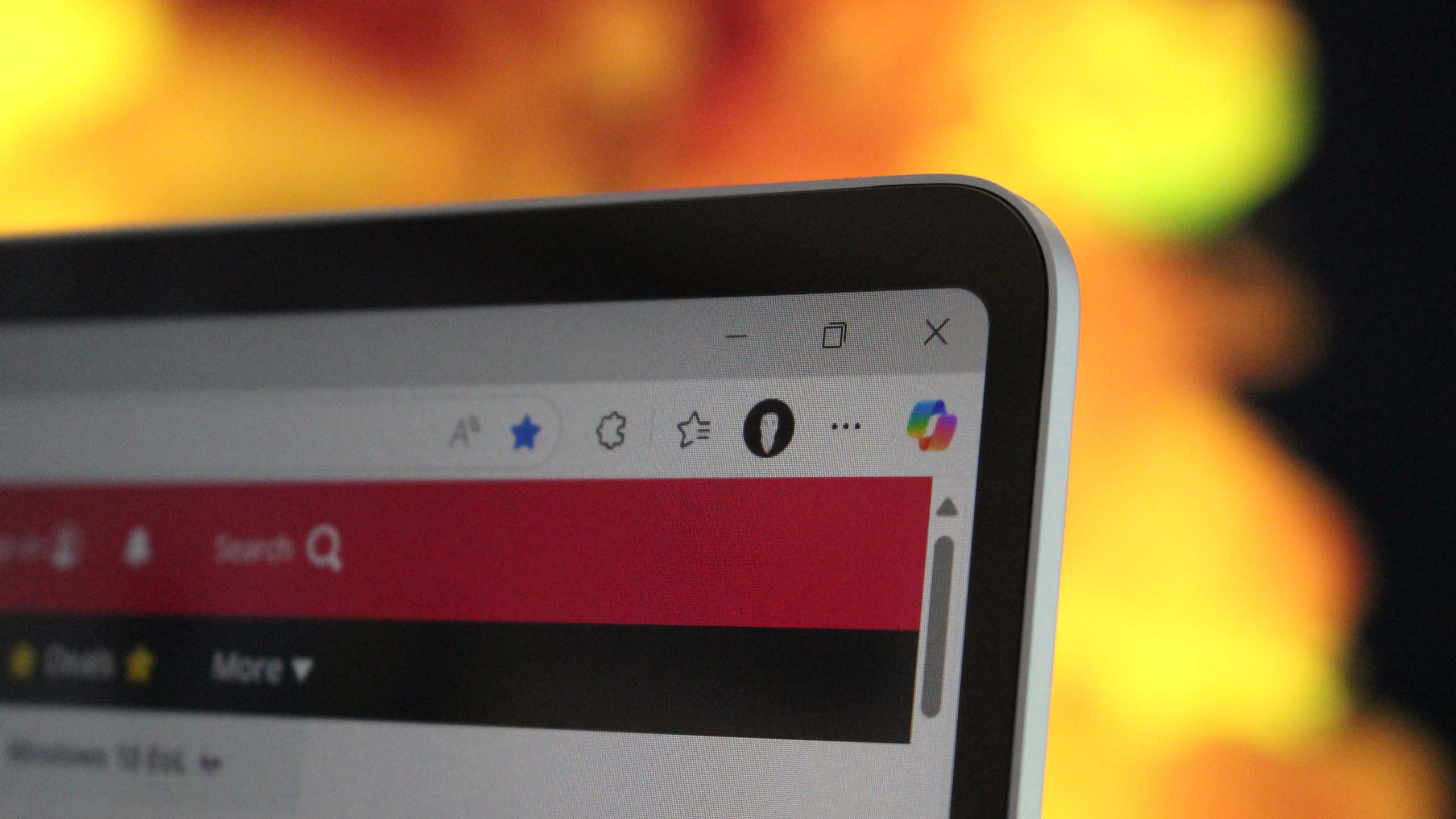 Surface Laptop 13-inch's top right rounded display corner.