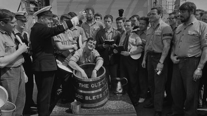 Leander-class frigate at their last rum ration © Evening Standard/Hulton Archive/Getty images