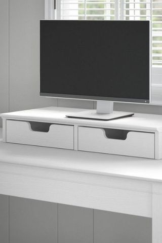 Key West Desktop Organizer on desk with monitor on top