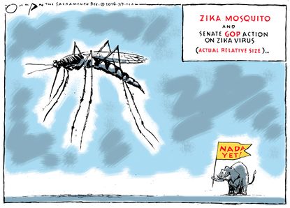 Political Cartoon U.S. Zika GOP Senate Action