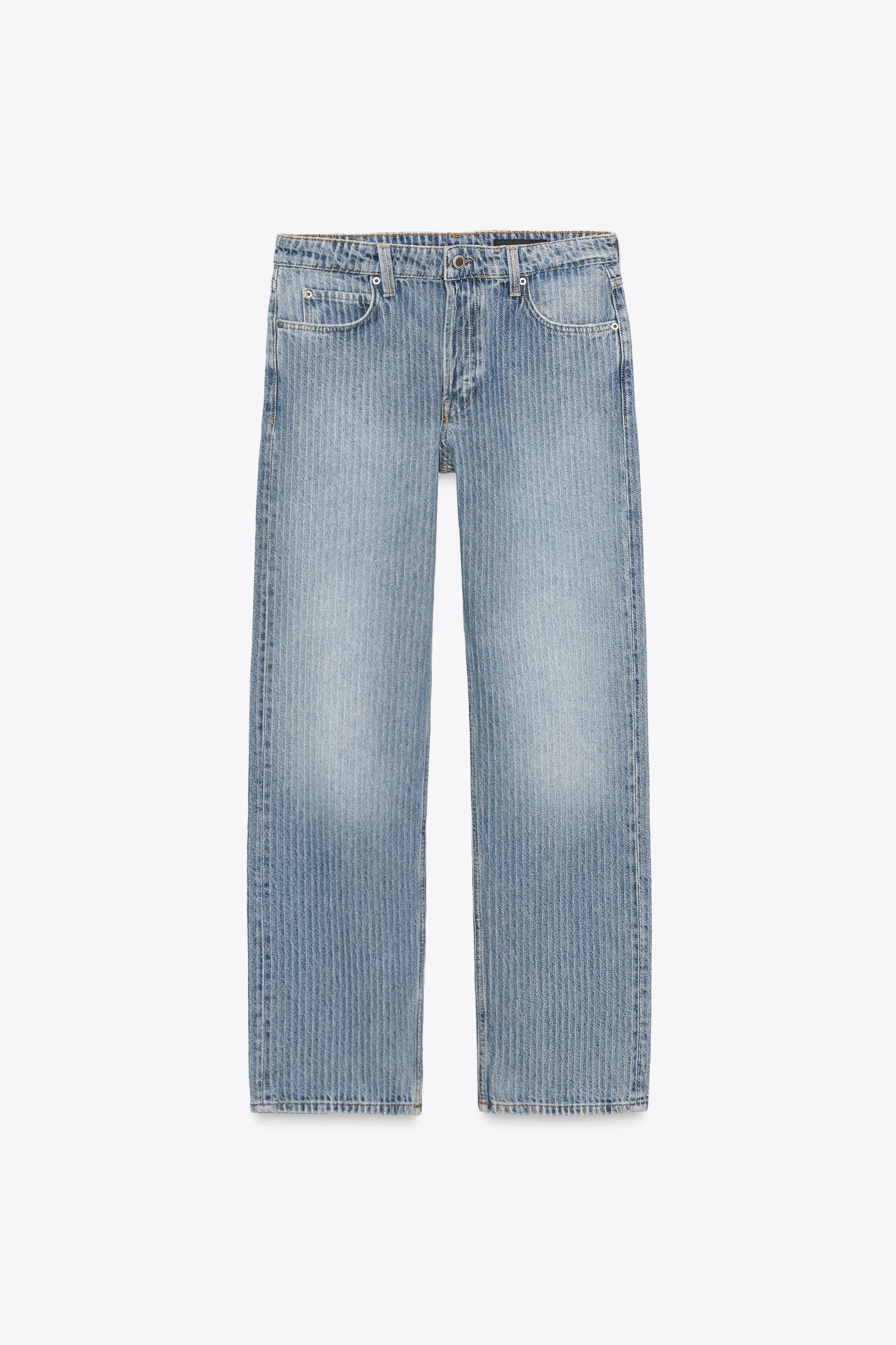 Jeans Zw Collection Straight Striped Mid-Waist