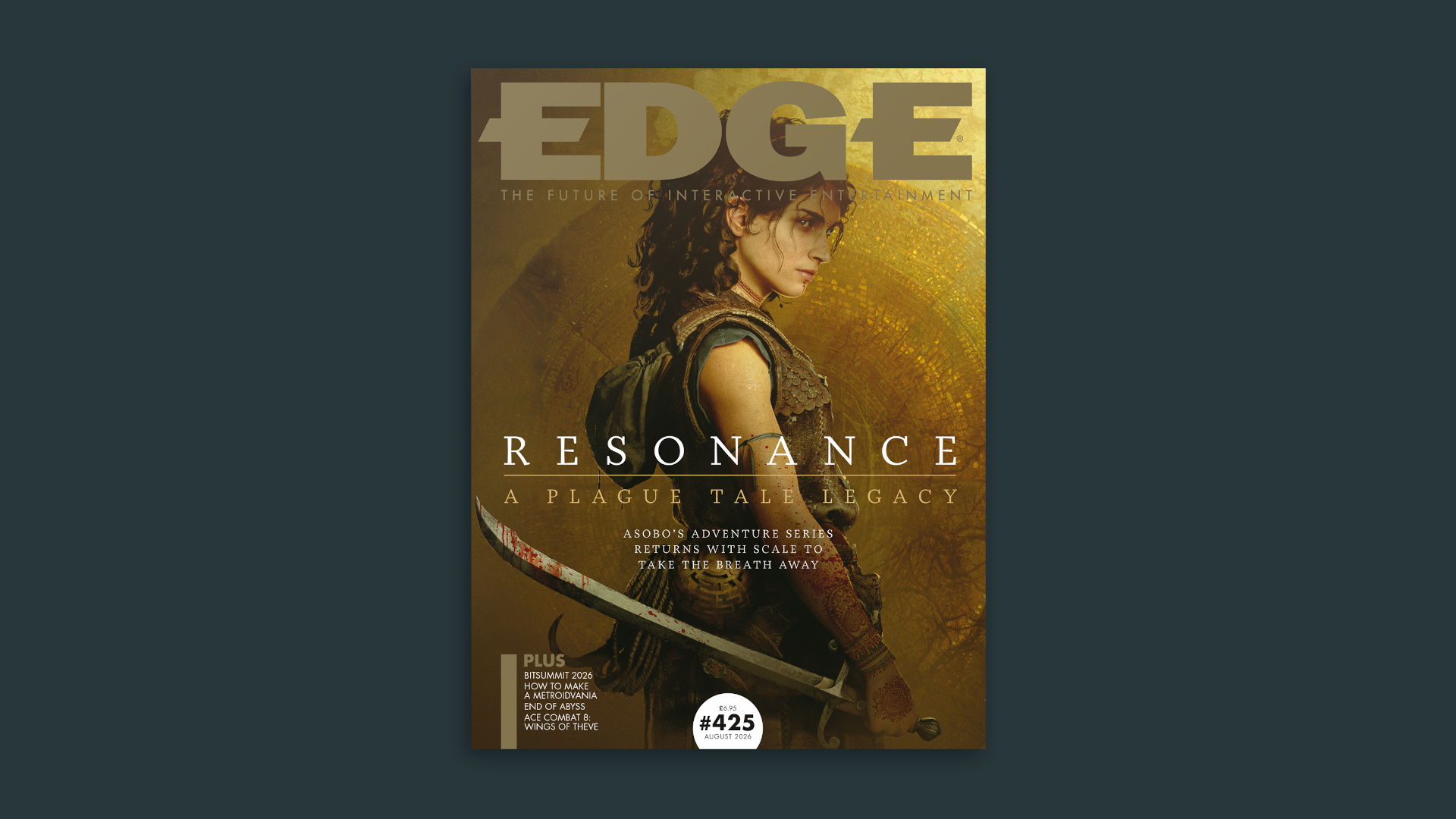 The cover of Edge 425, showing Sofia from Resonance A Plauge Tale Legacy