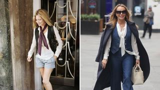 Kate Moss and Amanda Holden wearing waistcoats