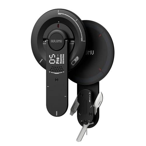 Aulumu G05 Pro Magnetic Phone Kickstand With Edc Multi-Tool | Rotation Angle Adjustment | Ultra Light &amp;amp; Ultra Thin | With Screwdriver/steel File/saw Blade/sim Ejector Pin/utility Knife - Black