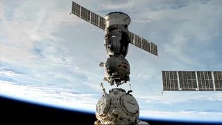 Russia's Soyuz MS-25 spacecraft undocks from the Earth-facing port of the Prichal node after 184 days at the International Space Station on Monday, Sept. 23, 2024.