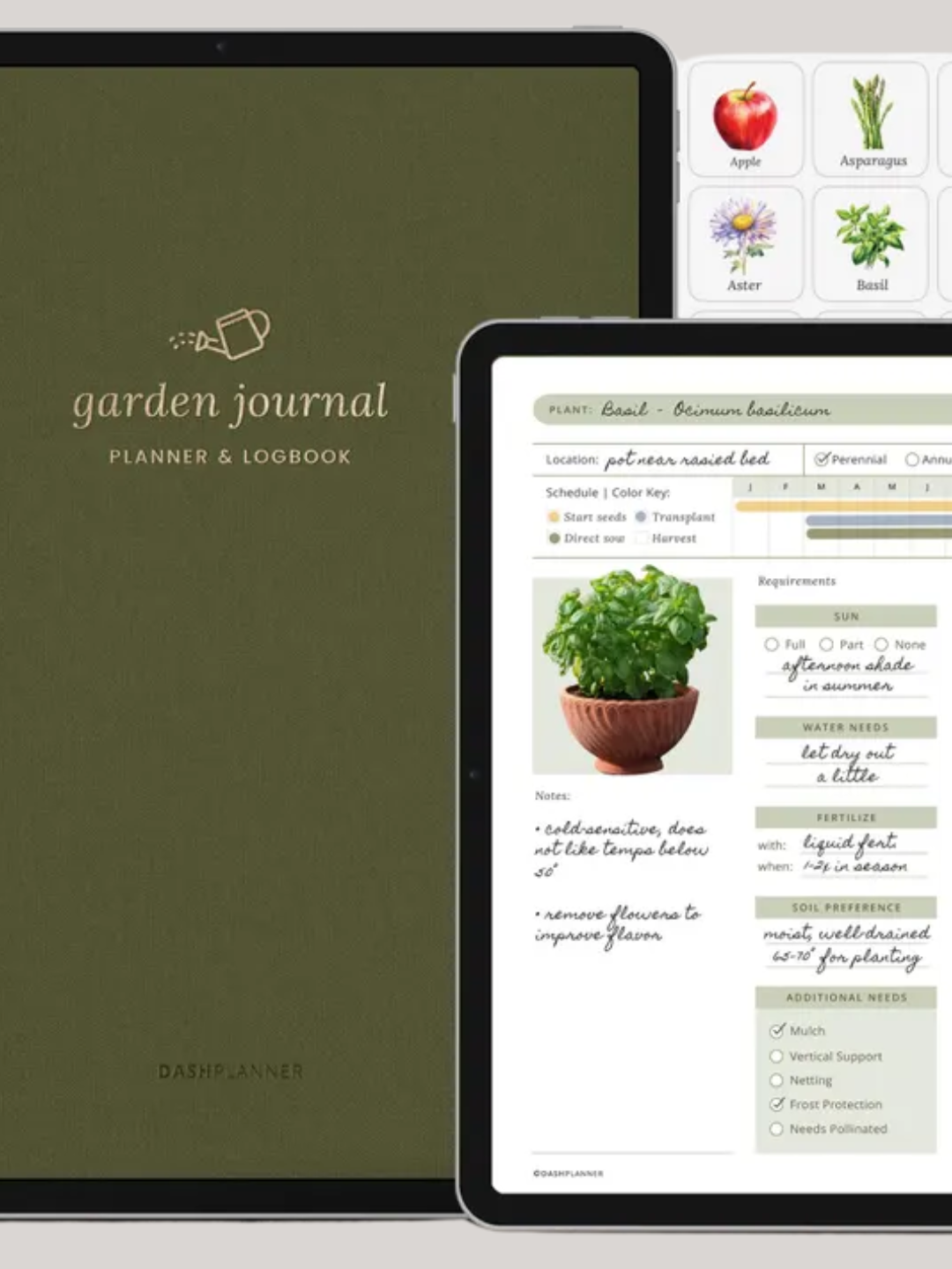 A digital garden journal from Dash Planner on Etsy